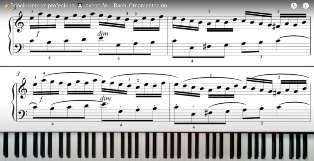 Invención nº 1 Bach partitura